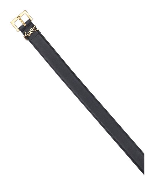 Saint Laurent Black Medium Cassandre Belt