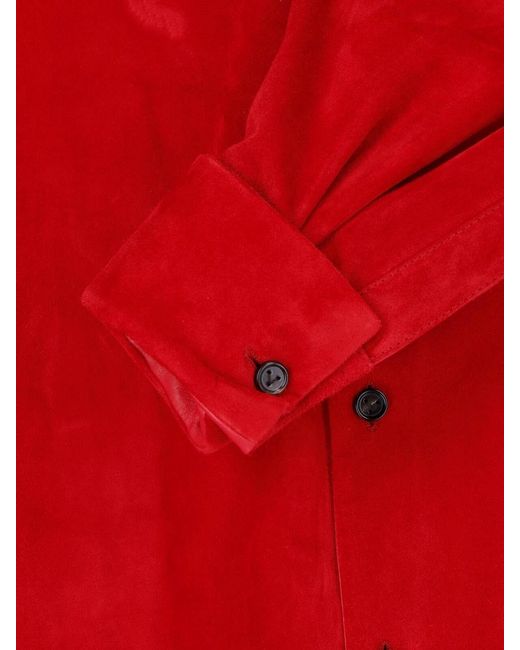 Bottega Veneta Red Suede Shirt