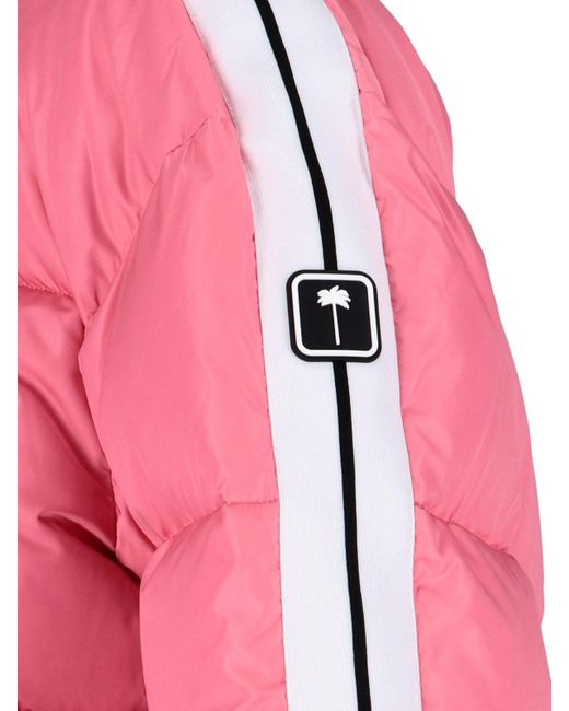 Palm Angels Pink Logo Down Jacket