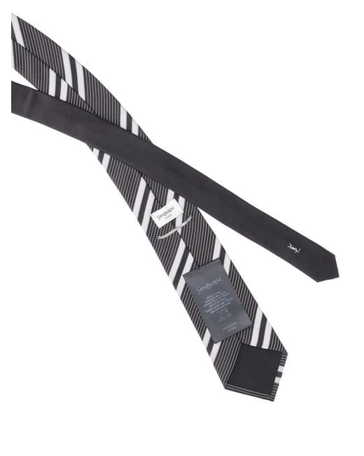 Saint Laurent White Silk Tie for men