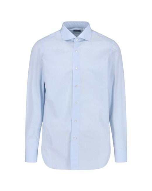Finamore 1925 Blue 'Milano' Shirt for men