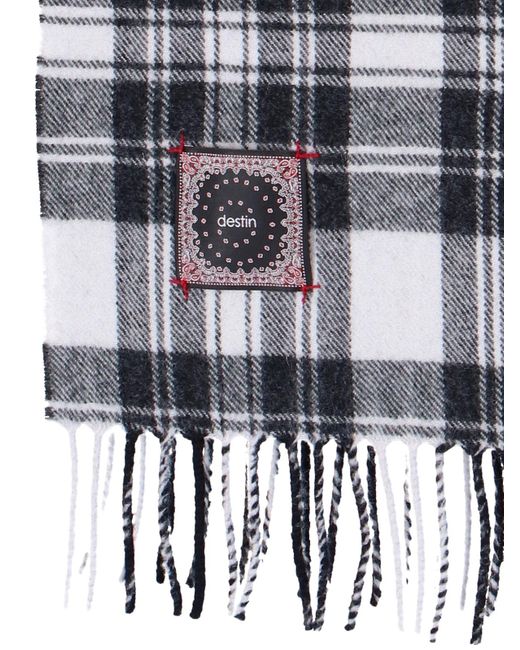 Destin White Checked Scarf