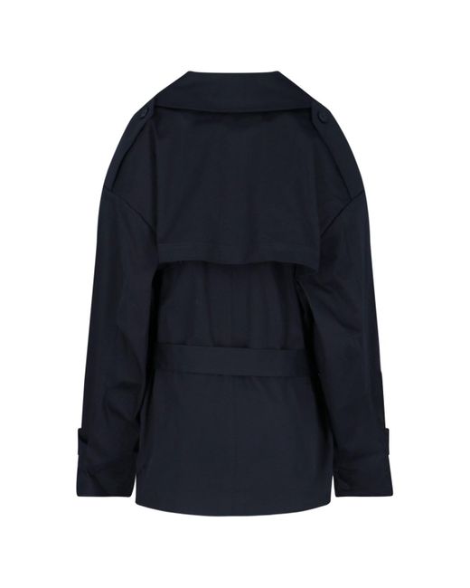 Trench Corto Oversize "Zurich" di Frankie Shop in Blue