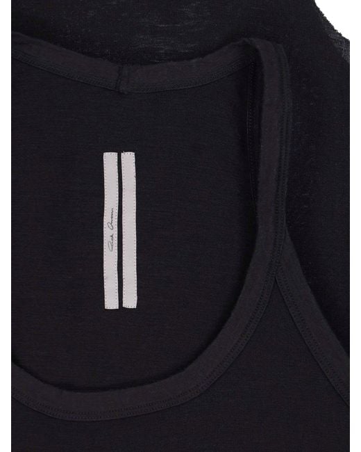Rick Owens Black Wool And Silk Tank Top