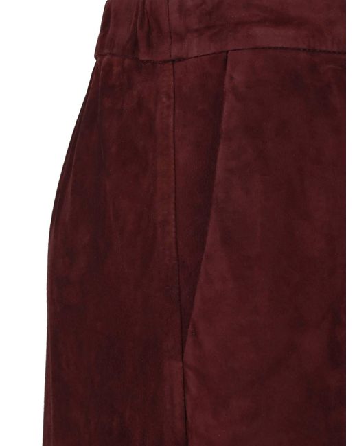 Max Mara Purple Midi Lambskin Skirt
