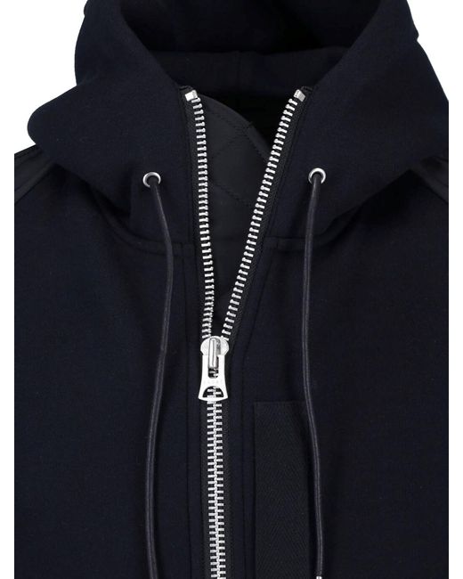 Sacai Blue Hooded Bomber Jacket for men