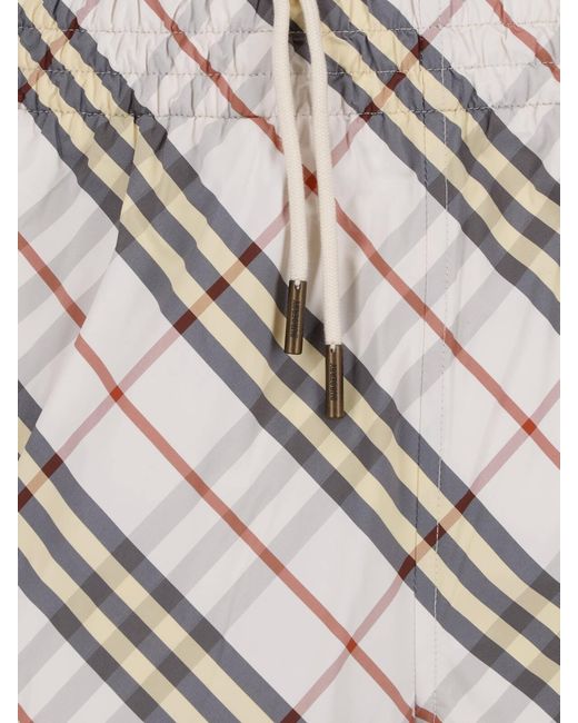 Burberry White Swimsuit “Check” for men