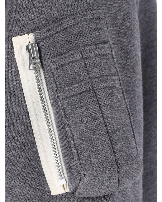 Sacai Gray Zip Hoodie for men