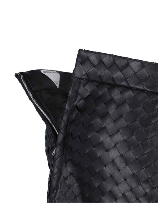 Gonna Midi In Pelle di Bottega Veneta in Black