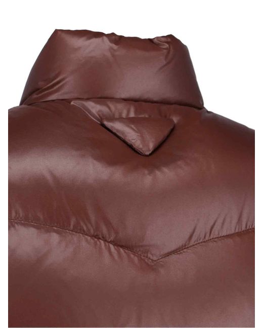 Prada Brown Logo Padded Vest for men