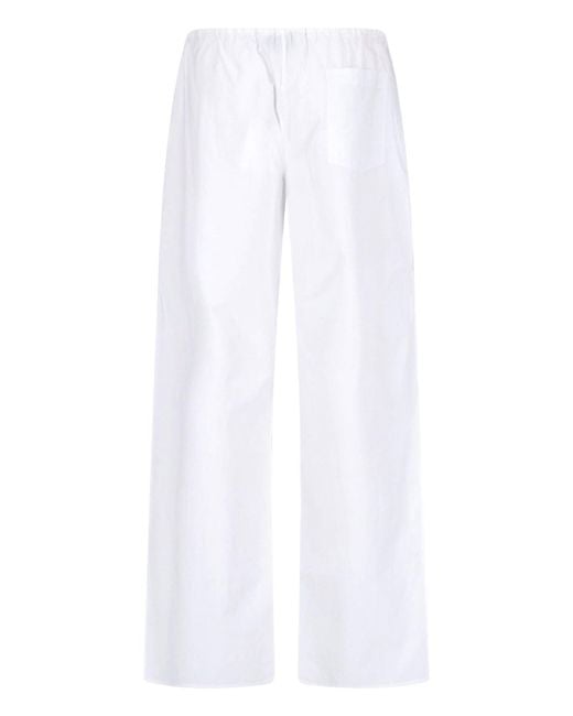 Matteau White Relaxed Wide-Leg Elastic Trousers
