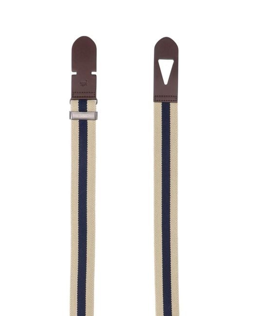 Tod's Gray Stretch Cotton Belt With Calf Leather Trim for men