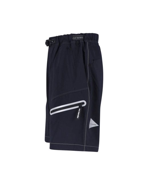 And Wander Blue Light Hike Integrated Belt Shorts for men