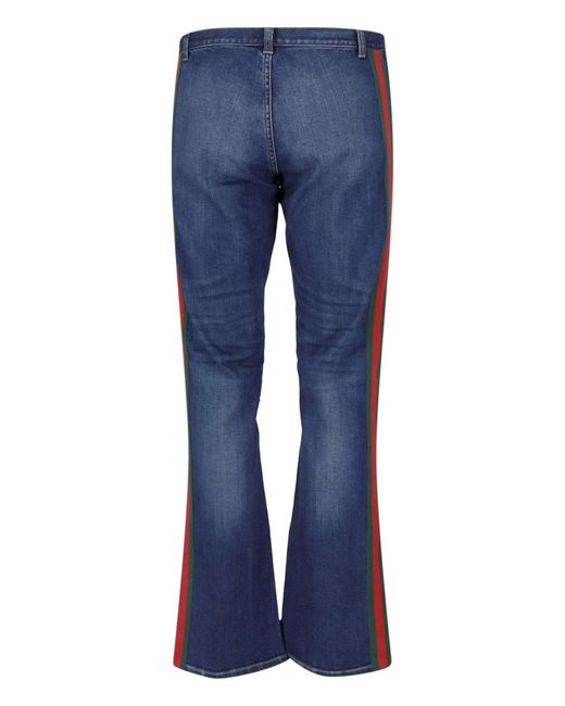 Gucci Blue Flared Jeans "Web" for men