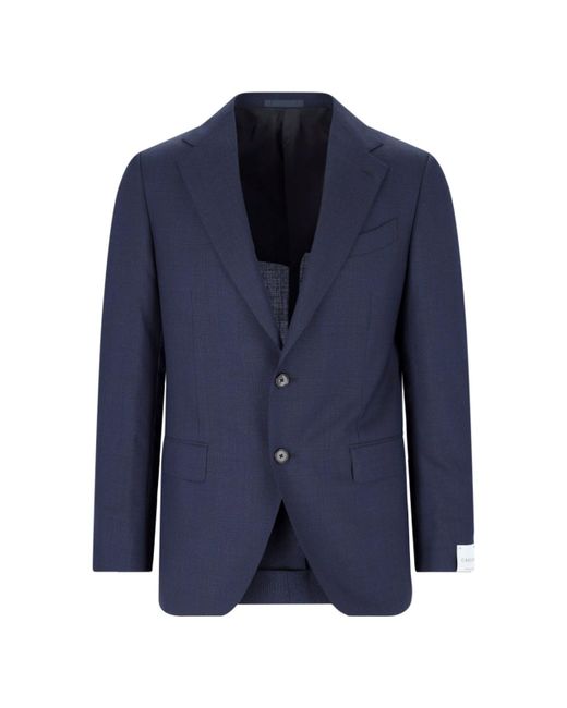 Caruso Blue Single-breasted Suit for men