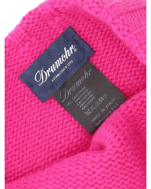 Drumohr Pink Cashmere Beanie for men