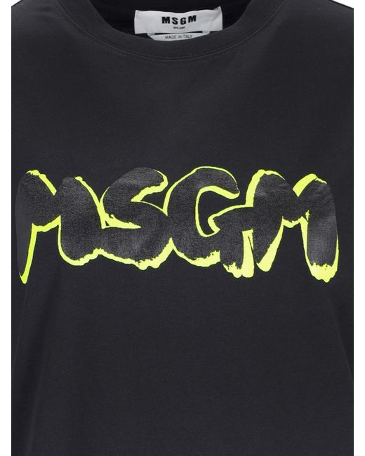 MSGM Black T-shirt Logo