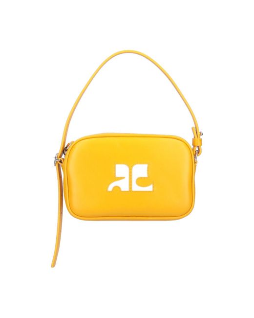 Courreges Yellow 'slim Leather Camera' Shoulder Bag