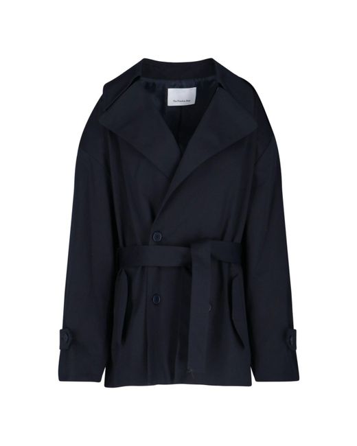 Trench Corto Oversize "Zurich" di Frankie Shop in Blue