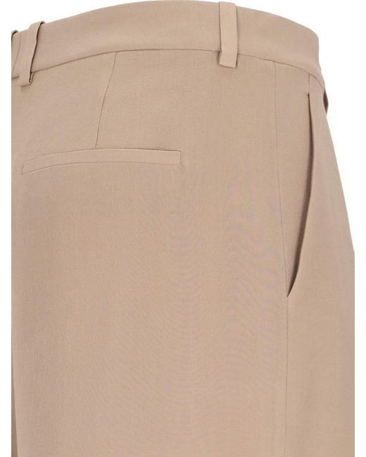 Saint Laurent Natural Trousers Silk