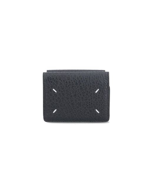 Maison Margiela Black Leather Wallet With Viscose Lining