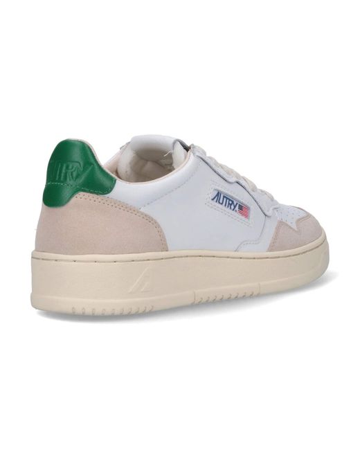 Autry White Low-Top Sneakers With Suede Accents And Embossed Details for men