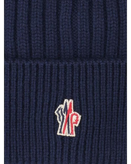 Moncler Blue Logo Beanie for men