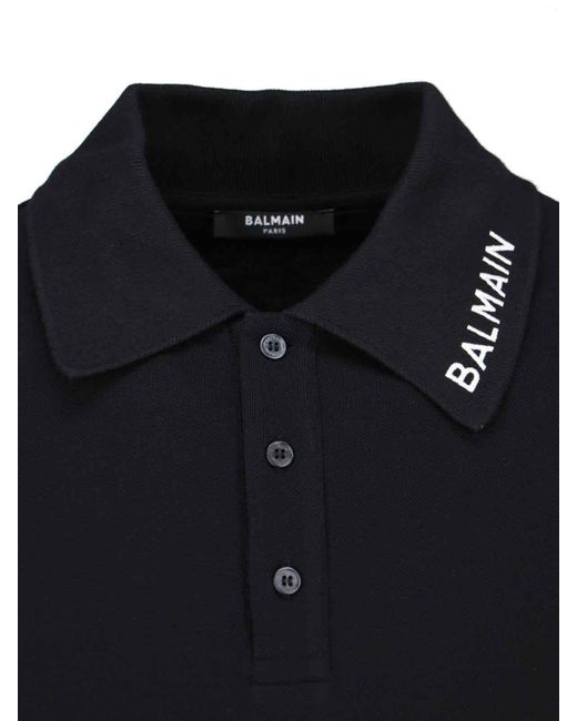 Balmain Black Polo Shirt for men