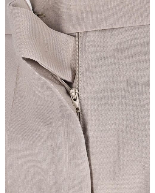 Max Mara White Tailored Wool Blend Pants