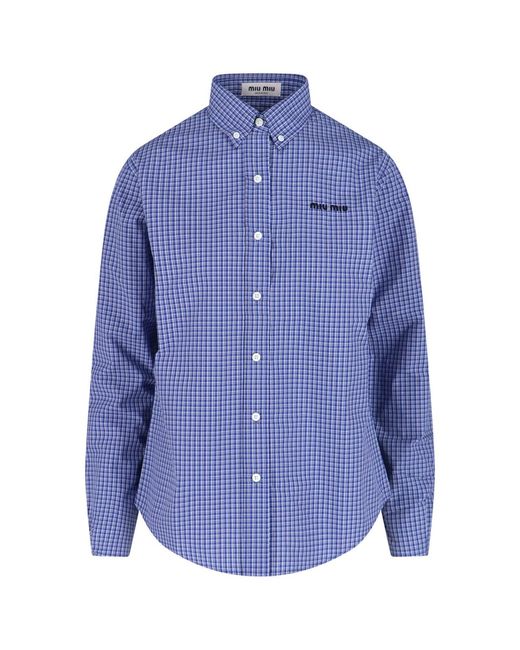 Miu Miu Blue Checked Shirt