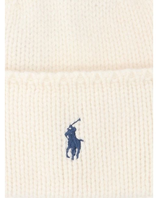 Polo Ralph Lauren White 100% Wool Beanie Hat