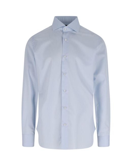 Barba Napoli Blue Classic Shirt for men