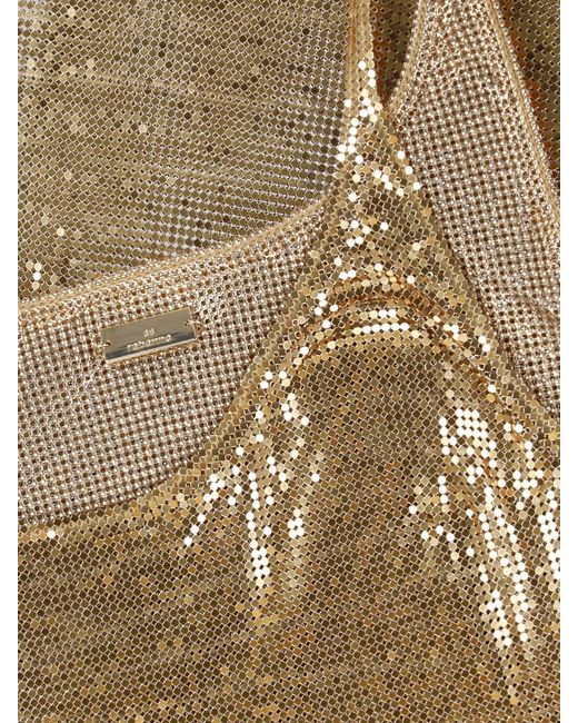 Rabanne Natural Metallic Knit Tank Top
