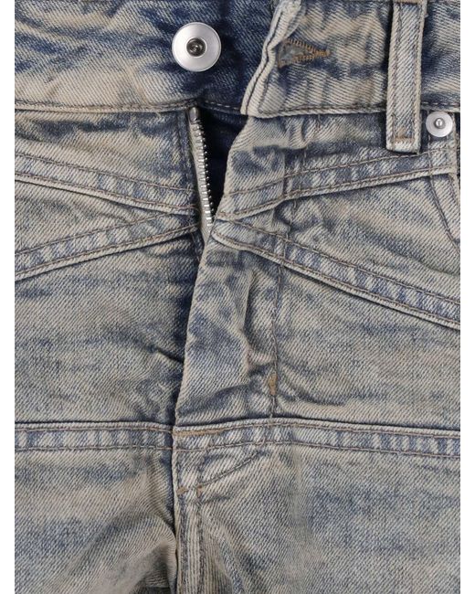 Rick Owens Gray Denim Shorts