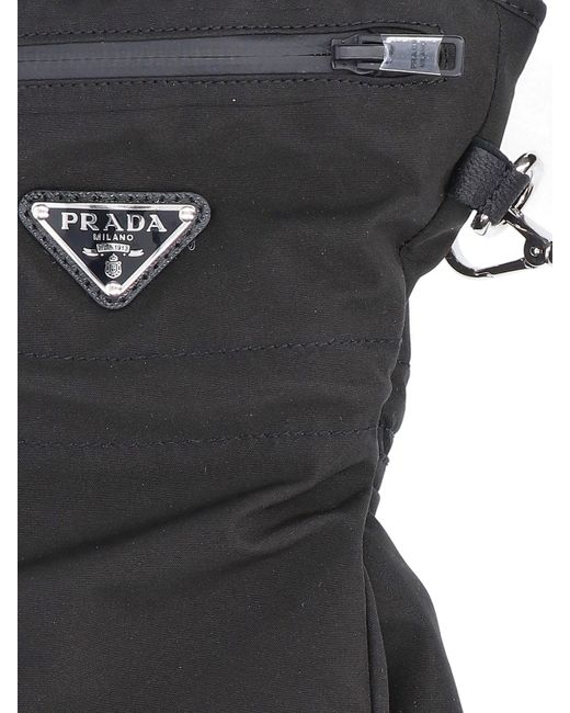 Prada Black Logo-embellished Gloves for men