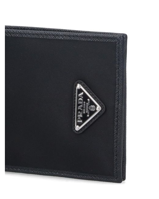 Portafoglio Bifold Logo di Prada in Black da Uomo
