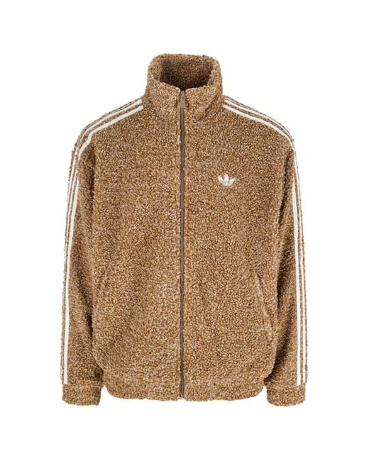 Adidas Brown Firebird Bouclé Jacket for men