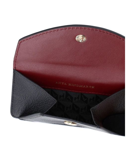 Anya Hindmarch Black Leather Wallet With Contrast Trims