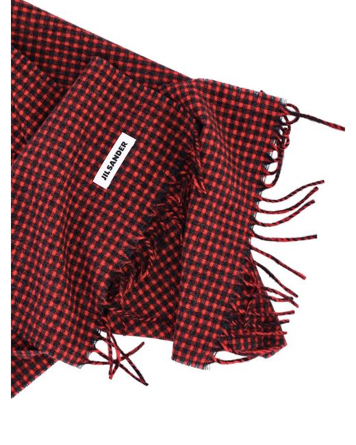 Jil Sander Purple Virgin Wool Scarf