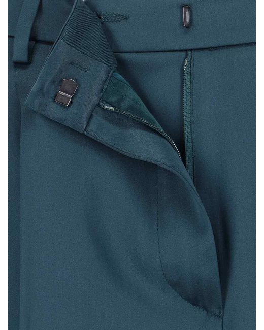 Giorgio Armani Blue Silk Tailored Trousers