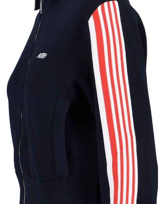 Autry Blue Viscose Blend Zip Sweatshirt
