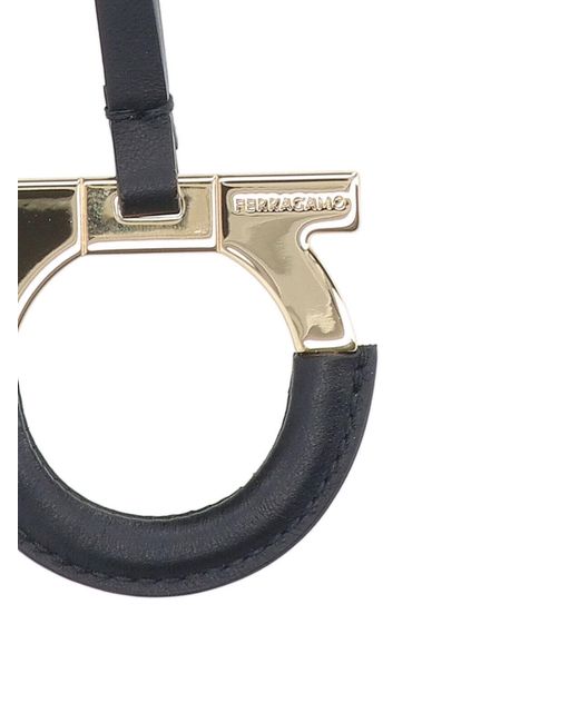 Ferragamo White 'Gancini' Keyring Charm