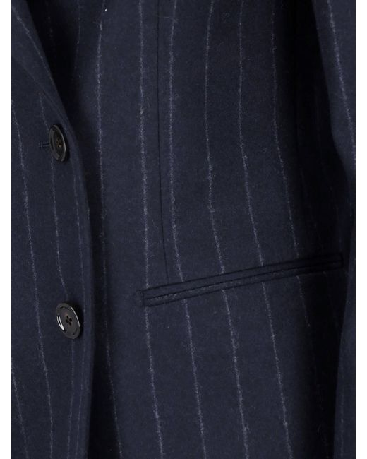 Lardini Blue Double-Breasted Wool Blazer
