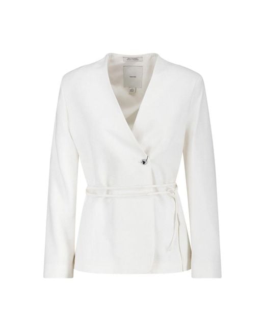 Calvin Klein White Chiari E Naturali Viscose-Blend Jacket