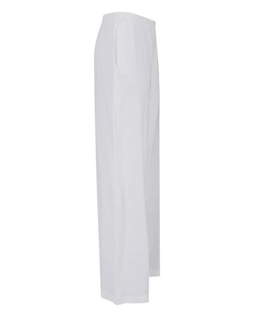 Max Mara White Wide Leg Pants "Destino"