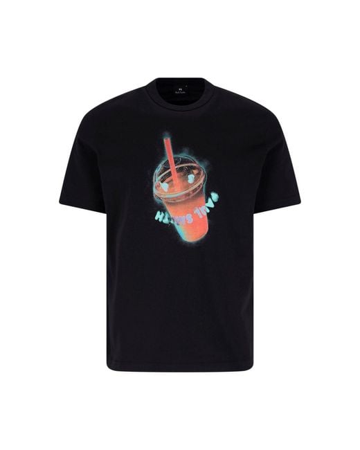 Paul Smith Black T-Shirts And Polos Organic Cotton for men