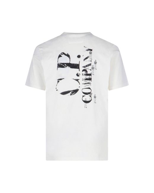 T-Shirt "British Sailor" di C P Company in White da Uomo