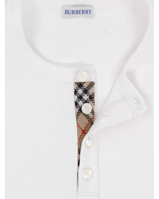 Burberry White T-Shirt “Check” for men
