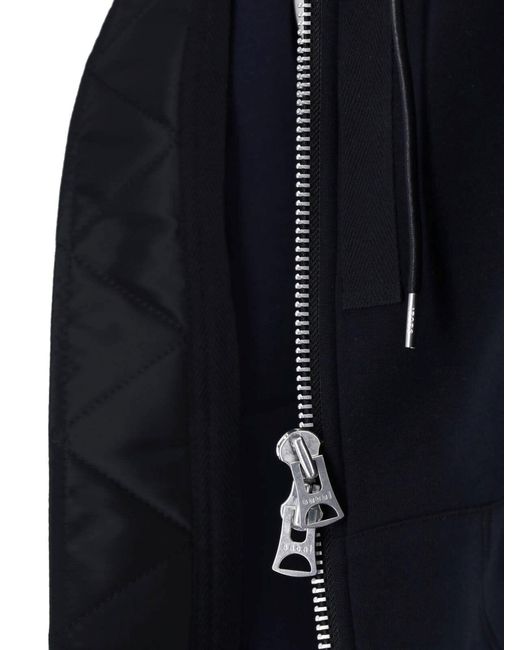 Sacai Blue Hooded Bomber Jacket for men