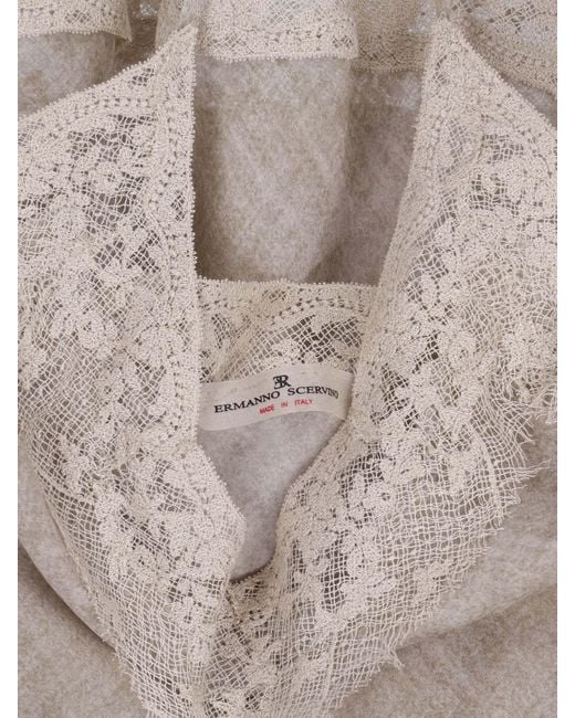 Ermanno Scervino Natural Lace Trim Silk Camisole Top